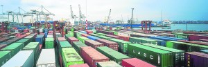 Europe, Netherlands, Rotterdam, Europort, ETC-home terminal, container stock